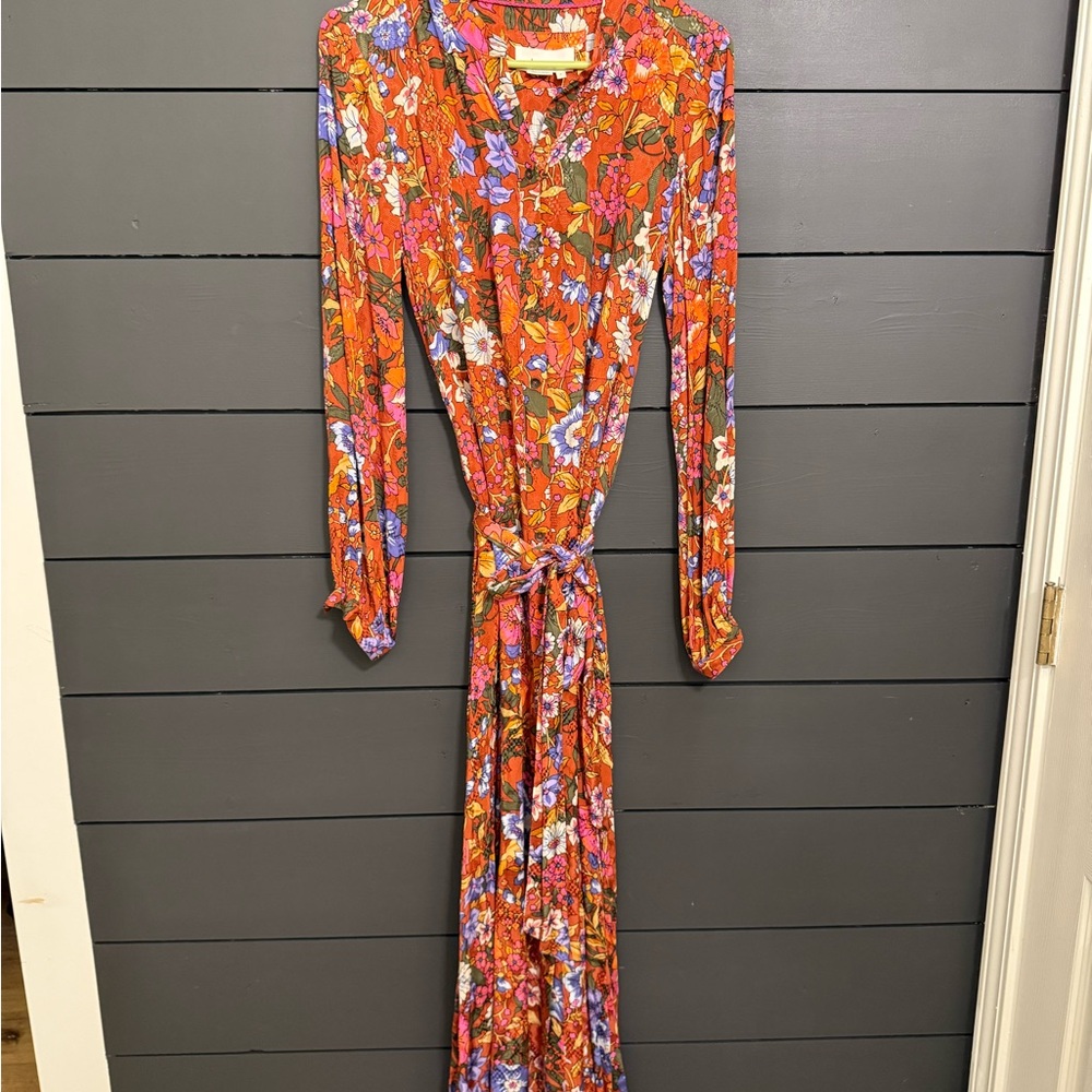 Anthropologie Multicolor Floral Long Sleeve Dress - Picture 3 of 6